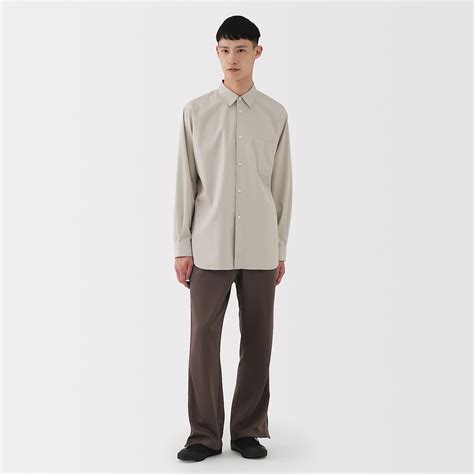 M's poplin regular collar shirt | MUJI