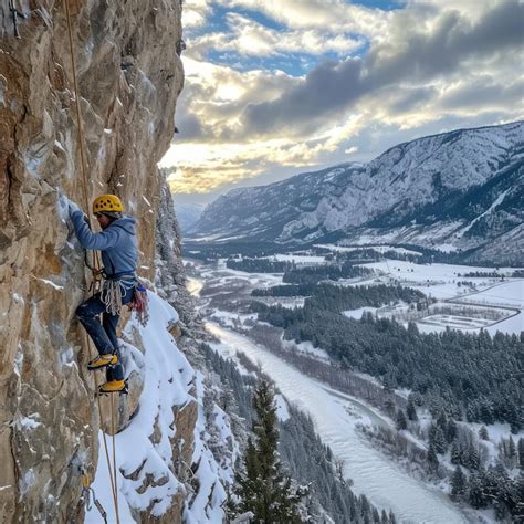 Extreme climbing on the top of an iceberg with snowy areas and steep ...