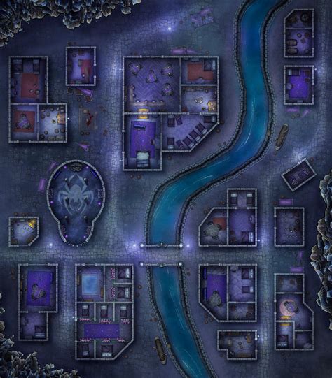 Underdark City Babie Map, DnD Karte, Stadt, Straßen, D&D, Battle Map ...