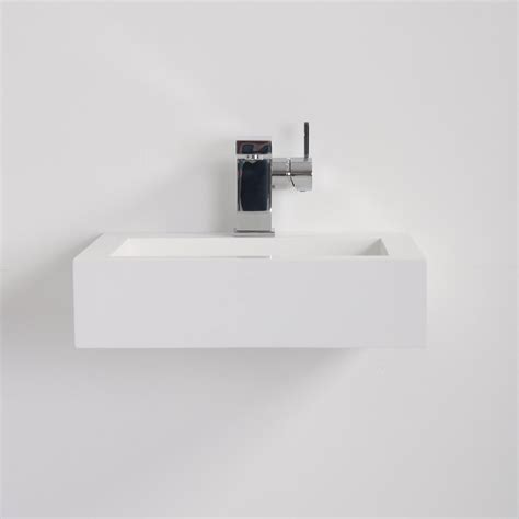 Buy Lusso Stone Aura Square Solid surface stone resin small wall hung ...