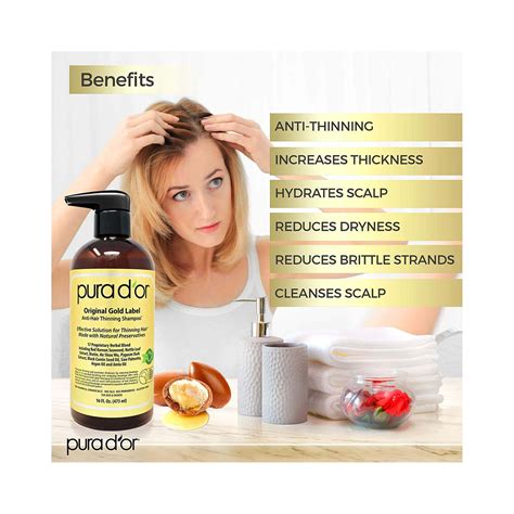 Pura D'or - Original Gold Label - Anti-Hair Thinning Shampoo - 473 mL ...