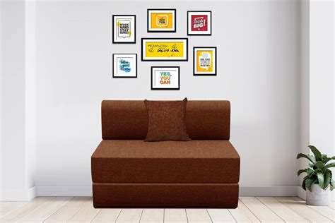 Dr Smith 1 Seater Sofa Cums Bed - Jute Fabric Washable Cover with 1 ...