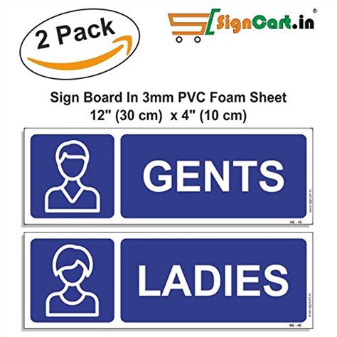 signcart - Male & Female Washroom Sign in 3mm PVC Foam Sheet : Amazon ...