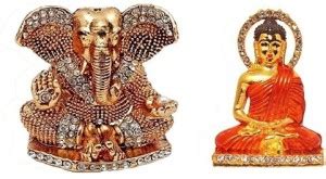 BEI Set of 2 God Ganesh Idol Statue & Sikh Guru Nanak Dev Statue ...