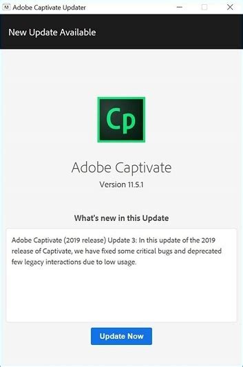 Adobe Captivate (2019 release) Update 3 Release Notes