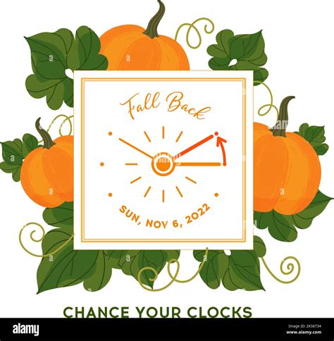 Fall Back 2022. Changing clocks to winter time, square banner. Daylight ...