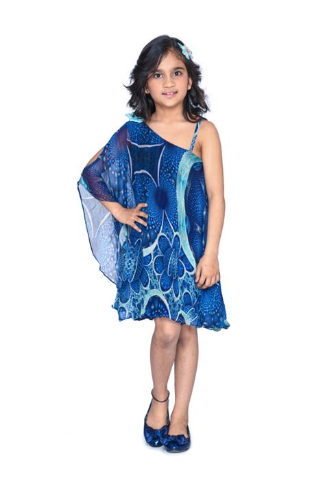 Kids Clothing - Blue Swing Kaftan Dress | Olesia