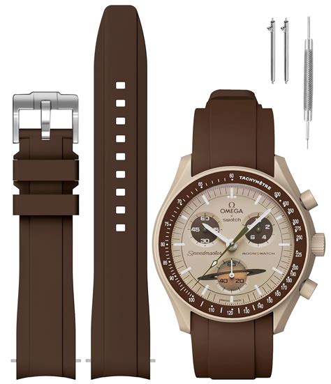 REBANDACE Strap for Moonwatch Watch,Curved Silicone Replacement Strap ...