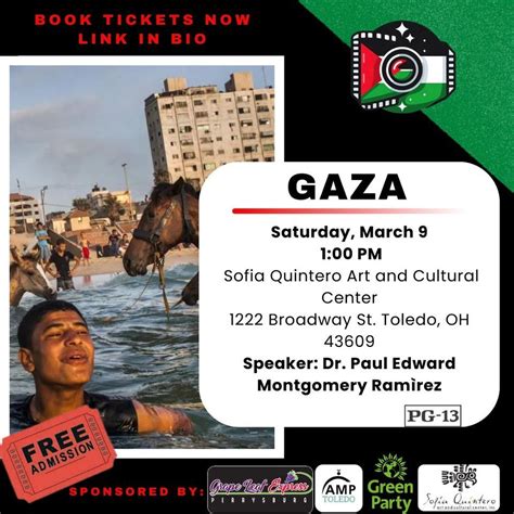 Toledo Palestine Film Festival - GAZA Film Screening, Sofia Quintero ...