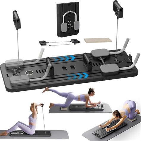 Pilates Board Foldable, Portable Pilates Reformer Set, Smart Timer Ab ...