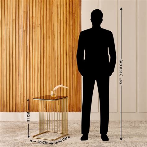 Buy Opus Glass Top Accent Table - Gold from Home Centre at just INR 9999.0