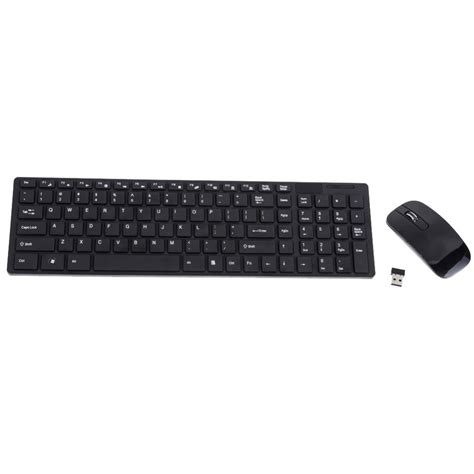 Rare Black Slim 2.4G Wireless Keyboard and Cordless Optical Mouse Combo ...
