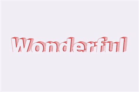 Wonderful word in layered text style | Free Photo