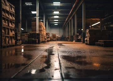 The floor of a warehouse showing it's light and dirt | Premium AI ...
