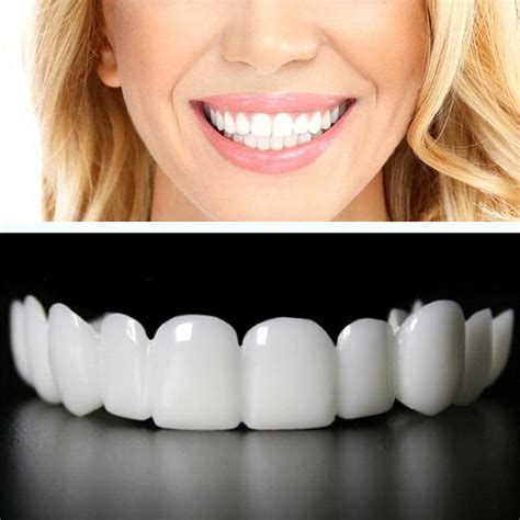 2 Pcs False Teeth Sets Instant Perfect Smile Dentures Temporary Tooth ...