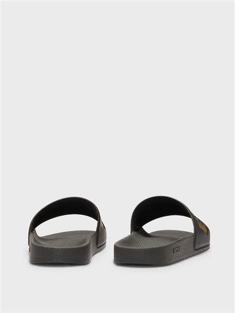 Buy BOSS Black/Chrome Large Logo Sliders from Next India