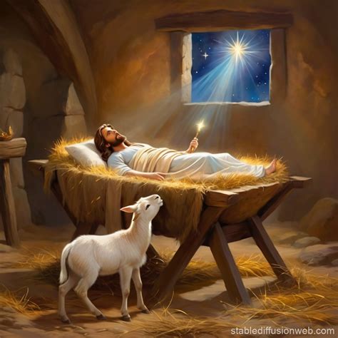Jesus Born in Manger | Stable Diffusion Online