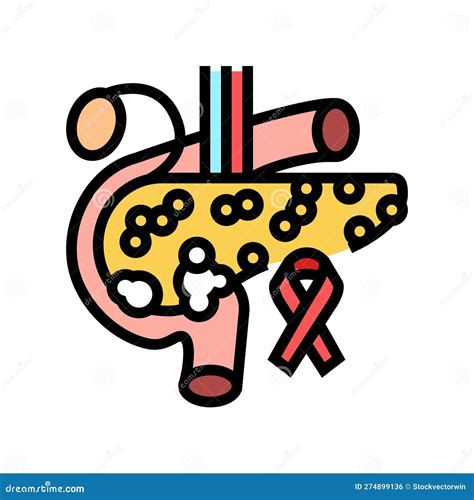 Pancreatic Cancer Color Icon Vector Illustration Stock Illustration ...