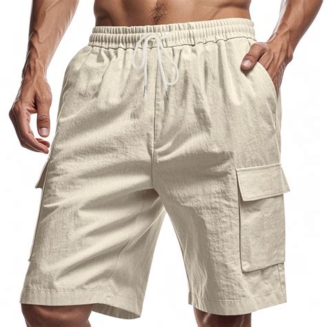 Mens Shorts On Sale Men Elastic Waist Shorts Big Men's Shorts Camping ...