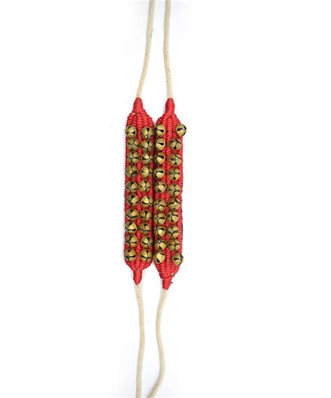 Red Kathak Ghungroo(2)Two Line Big Dancing Bells – PujaNpujari