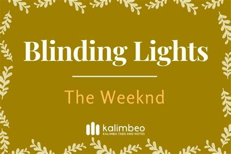 Blinding Lights - The Weeknd - Kalimba Tabs and Notes - Kalimbeo