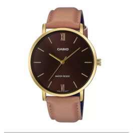 Casio Men's Enticer MT VT01GL5BUDF A1783 Watch with Brown Leather Strap