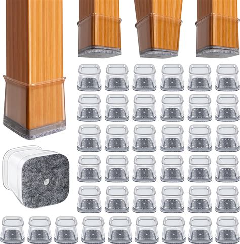 BUMACO Chair Leg Floor Protectors Square Chair Leg Protectors for ...