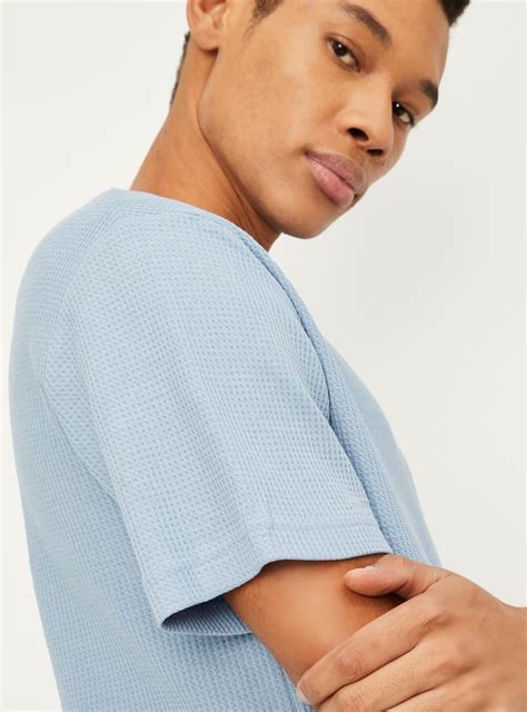 Buy Men Waffle Patterned Lounge T-shirt Online at just Rs. 499.0 ...