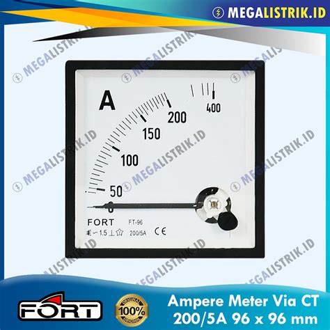 Jual FORT AMPERE METER 200/5A 96X96 / PANEL METER VIA CT 200A 96 X 96 ...