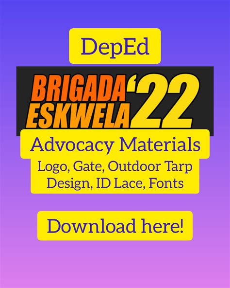 Download 2022 Brigada Eskwela Advocacy Materials (Gate Tarp Design, Outdoor Tarp, Logo, Fonts)