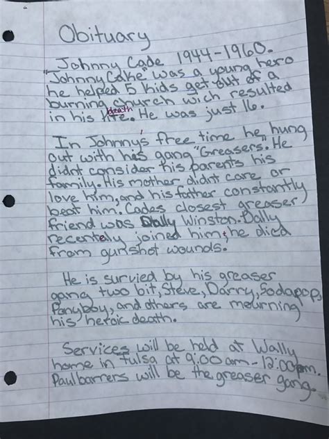 The Outsiders: Epitaphs & Obituaries