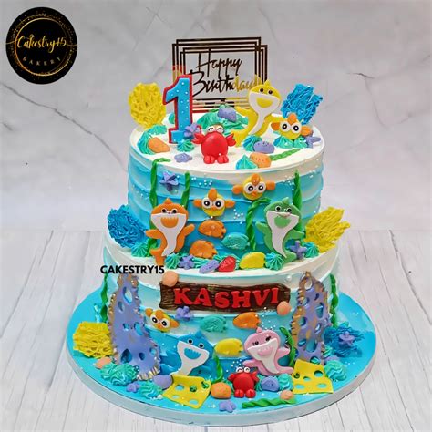 Kashvi’s 1st Birthday 5kg Baby Shark Chocolate Cake – CAKESTRY15