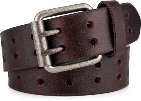 F&L CLASSIC Leather Work Belt, Heavy Duty Double Prong full grain ...