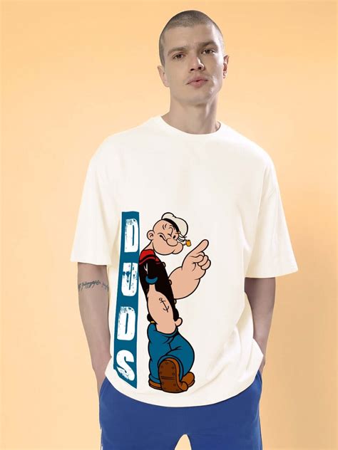 POPEYE OVER-SIZED T-SHIRT OFF WHITE | Buy Online at Wearduds India