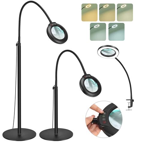 Buy Drdefi 10X Magnifying Floor Lamp with Light, 24" Flexible Gooseneck ...