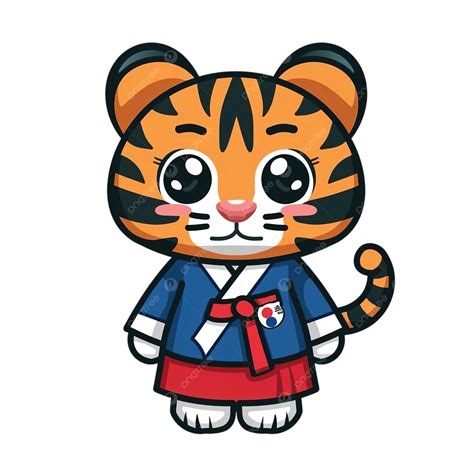 Tigre Femelle Animal National Mignon Portant Le Dessin Animé De La Robe ...