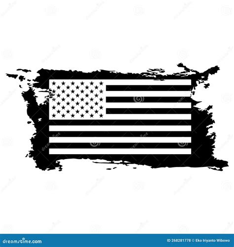 Black and White America Flag Logo Design Stock Vector - Illustration of ...