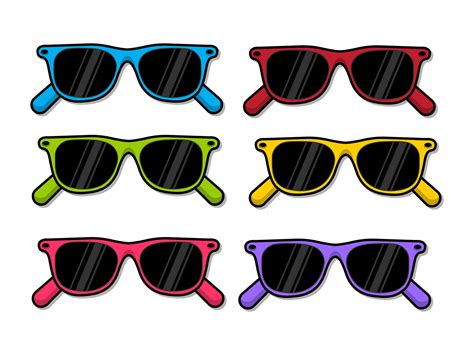 Summer set. Multicolored sunglasses. Vector clipart. Vector ...