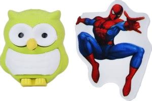 Flipkart.com | AutoVHPR Cute Green Owl & Spider Man shaped Eraser for ...