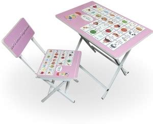 Wishing Clouds Alphabet Pattern Folding Study Table with Chair for Kids ...