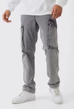 Men's Grey Cargo Trousers | Grey Cargo Trousers | boohooMAN UK