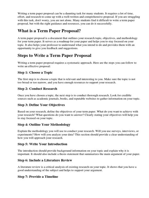 Image result for Term Paper Proposal Example