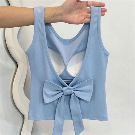 Cute Built-In Bra Bow Top – Twirl Around World
