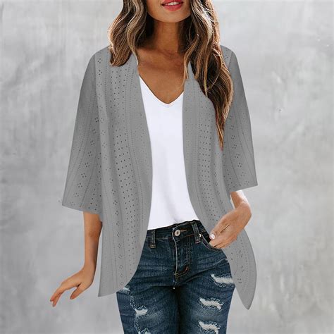 Luxalzxs Womens Lightweight Cardigan Summer Fall Casual Open Front ...