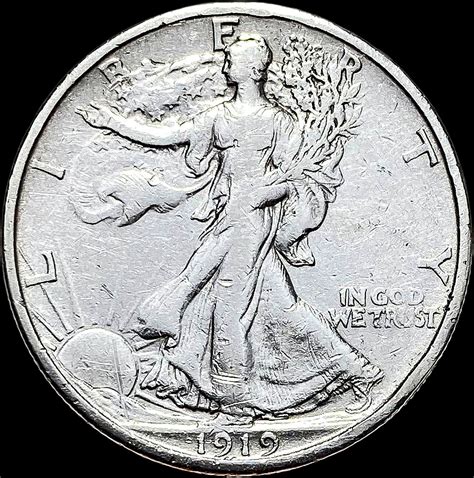 1919-S Silver Walking Liberty Half Dollar NEARLY UNCIRCULATED sold at ...