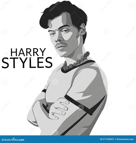 Harry Styles Vector Portrait Illustration Editorial Photography - Illustration of moustache ...