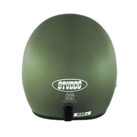 STUDDS Jetstar Classic Military Green Half Face Helmet – Sparkly Helmets