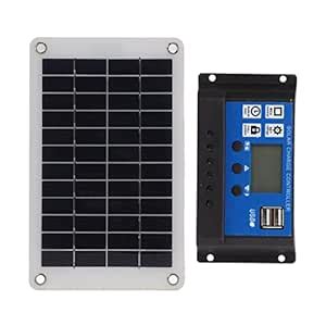 100A Solar Charge Controller Kit, 8W Solar Battery Panel Intelligent ...