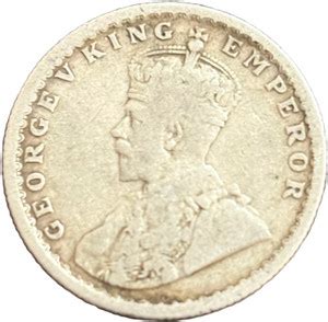 ANTIQUEWAY Extremely Rare Silver 1921 Half Rupee Key Date George V ...