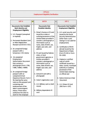I-9 Form Employment Eligibility Verification - Blank Fillable Template ...